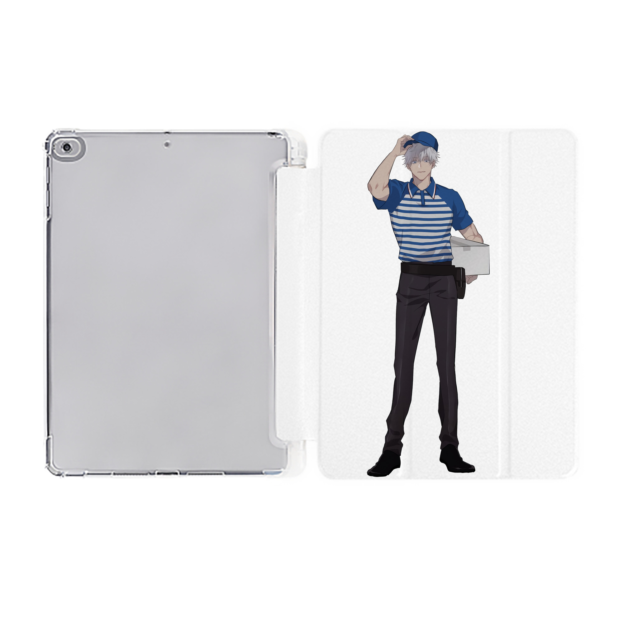 （画像用） 呪術廻戦 Jujutsu Kaisen IPad ケース ペン収納付き 三つ折りスタンド PUレザー×シリコン 対応機種9.5/10.5/10.9インチ